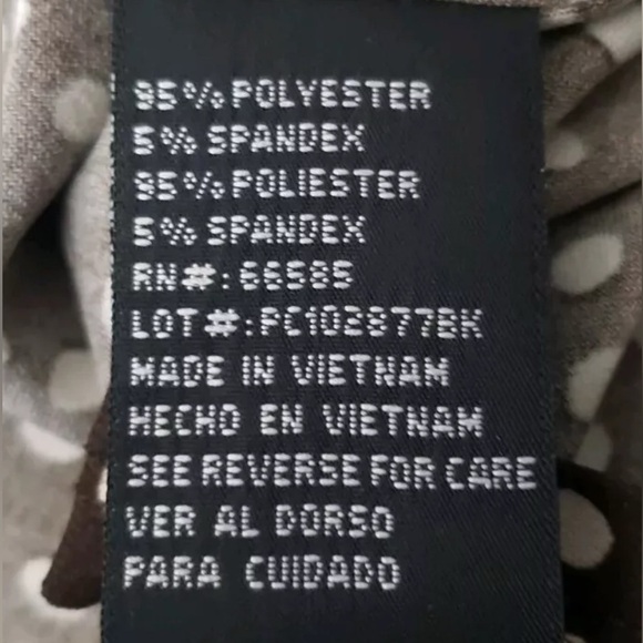 Perceptions New York Large Belted Midi Dress Brown White Polka Dot - Picture 11 of 12